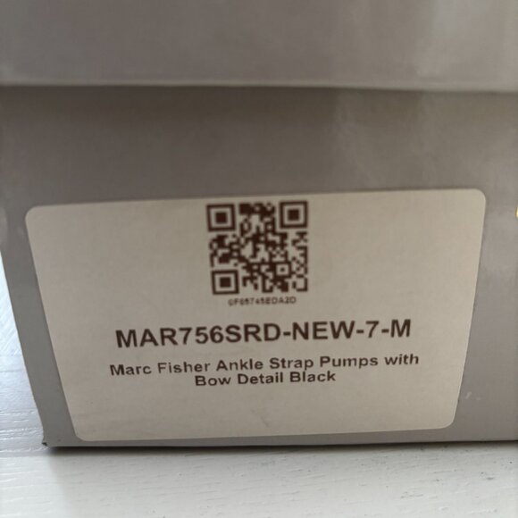 New in Box Marc Fisher Brodie Black Heel Ankle Strap Bow Size 7 - Picture 6 of 6